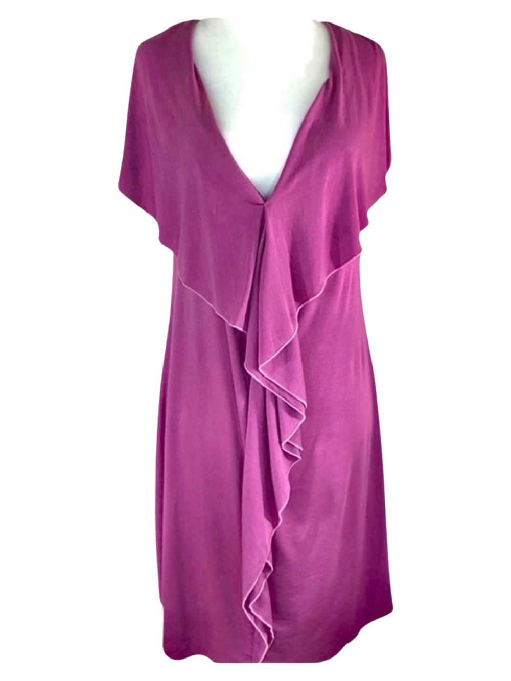 LAMADE Fuchsia Ruffled Halter Dress